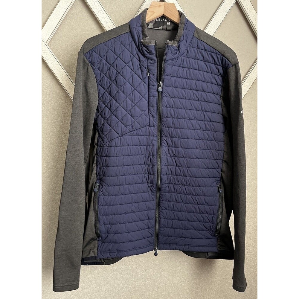 Greyson Men's XL Yukon Full Zip Hybrid Jacket Golf *Frost Creek Logo* Blue/Gray